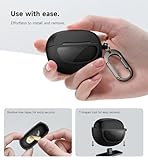 SURITCH Clear Case Compatible with New Bose Ultra Open Earbuds (2024), Durable Full-body Shockproof TPU Protective Case with Carabiner & Key Ring & Transparent Logo Window(Black) - Image 6