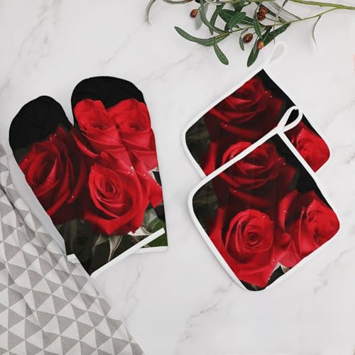 Gants de cuisine et maniques en coton isolant pour four et barbecue