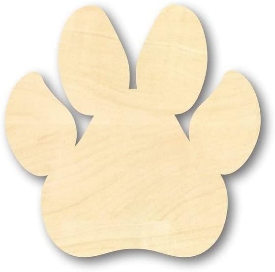 Unfinished Wood Dog Paw Shape Animal Pet Craft up to 46" DIY 24" / 1/4"