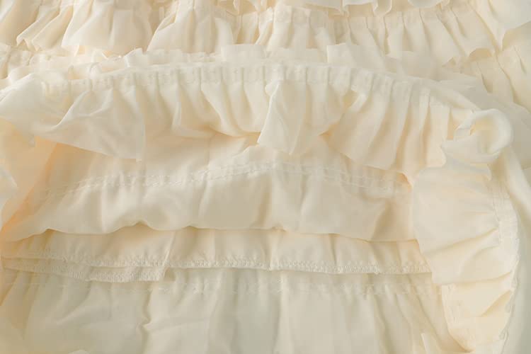 Jupe plissée taille haute en mousseline opaque beige taille unique parfaite