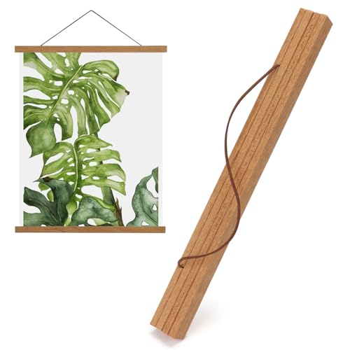 Barra para Pósters 41 cm, Barra Magnética para Pósters, Colgador para Pósters, Barra para Cuadros de Madera para Cuadros y Pósters, Marco para Pósters para Lienzos, Impresiones (41cm, 1pc)