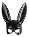 Sorrica Adult Bunny Rabbit Ears Hairband Costume Masquerade Mask for Birthday Party Easter Halloween (Black)