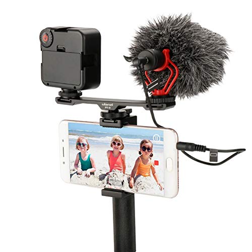 Suporte de extensão de placa de suporte de sapato duplo frio para Nikon Canon DSLR câmera LED luz de