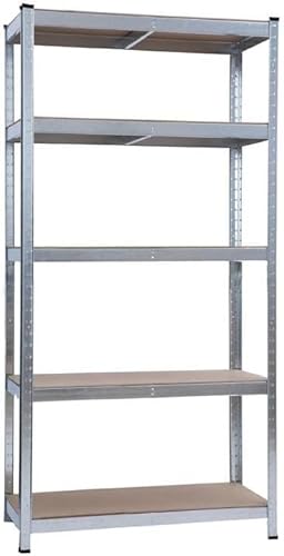Scaffali in Metallo, Scaffalature a 5 Ripiani Regolabili, Senza Viti, Scaffale Salvaspazio per Garage, Magazzino Portata Fino a 875 kg Con 5 Ripiani Regolabili Ideale Per Garage Officina 90X40X180H cm