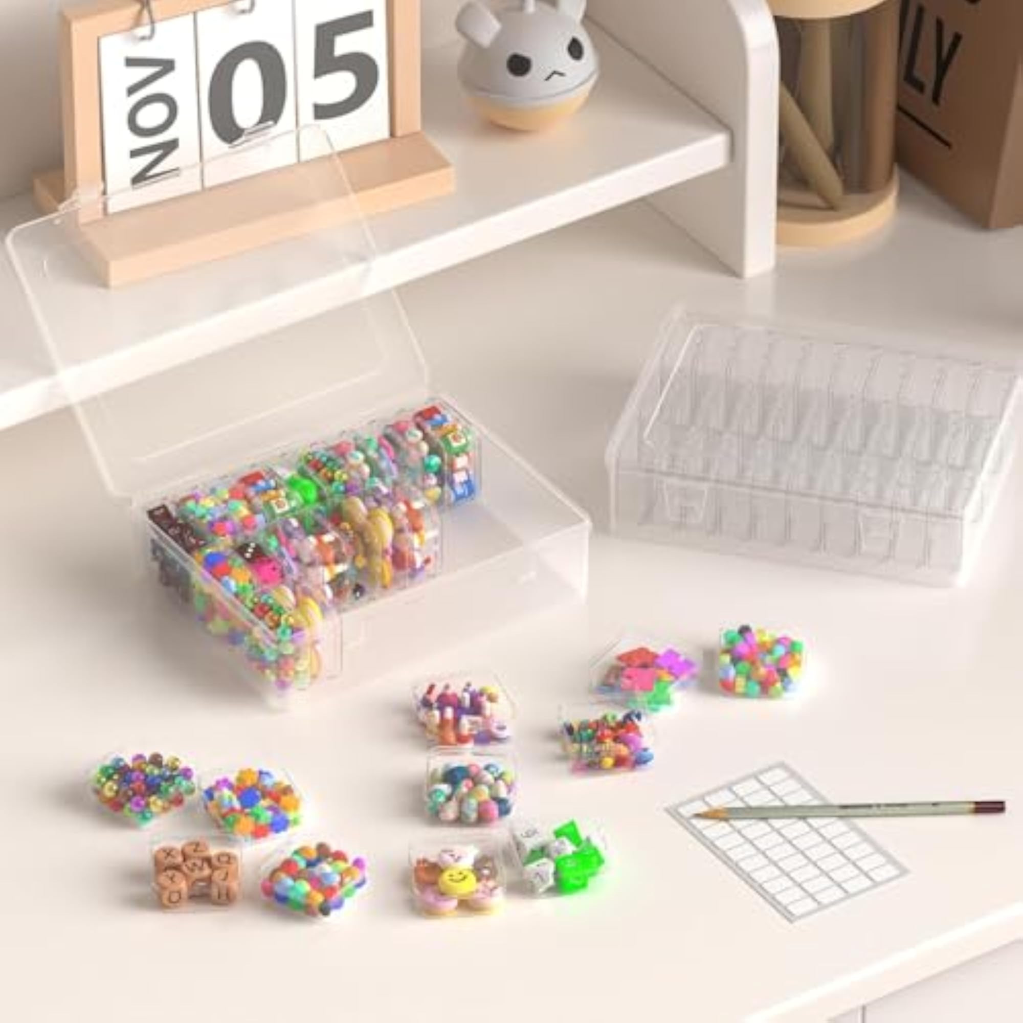 30 Pcs Mini Clear Bead Organizer Boxes for Craft Storage