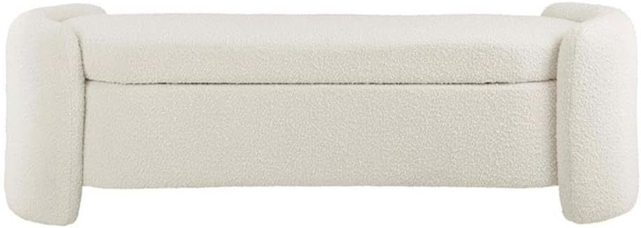 Modway Nebula Boucle Upholstered Storage Bench in Ivory