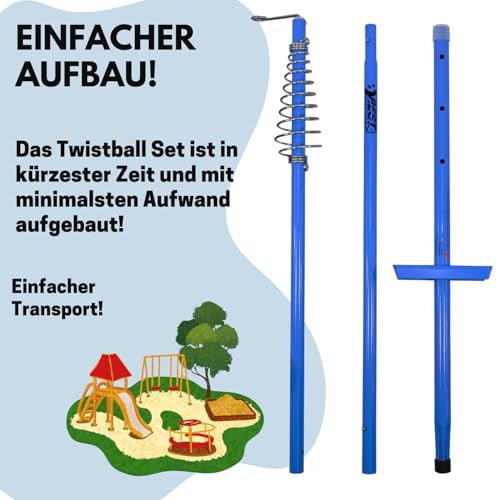 BEST SPORTING Twistball-Set in blau I Circletennis für den Garten I 2 Circle-Tennis Schläger & 1 Swingball I Ball mit Schnur mit Schläger I Gartenspiele für Kinder & Erwachsene