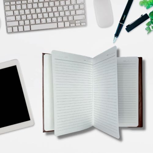 Image of Giftana Personalized Diary with Name, Customized Leather Notebook Diary with Magnetic Flip Lock, A5 Size, 192 Ruled Pages Office Diaries for Writing, New Year Corporate Gifts for Employee (Brown 5)