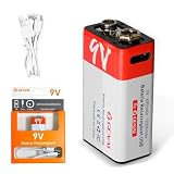 Bateria 9V Pilha Recarregavel, 650mAh Recarregável Pilha para Casa Original Kit, 1Pcs