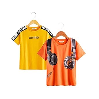 Dagcros Boys Half Sleeve Printed Cotton T-Shirts, Combo-BD8+BD10