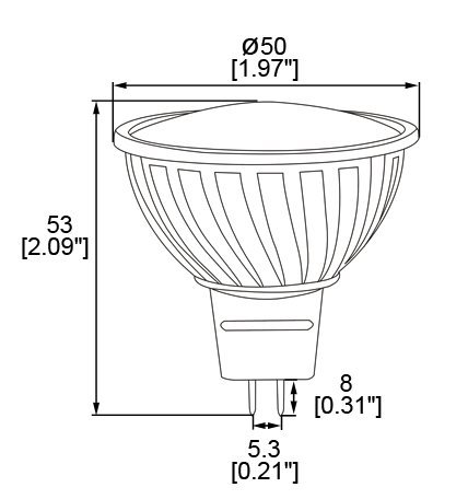 Hero-Led Mr16-Dim-24T-Ww Dimmable Mr16 Gu5.3 12V Led Halogen Replacement Bulb, 120 Degree Wide Beam Floodlight, 4.8W, 50W Equivalent, Warm White 3000K, 5-Pack #TOP4