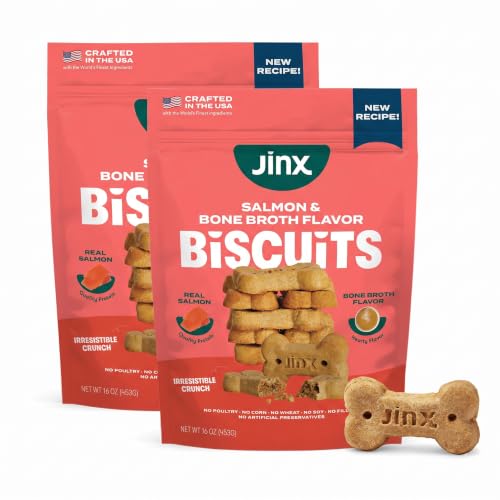 Jinx Dog Biscuits, Salmon Bone Broth, 16oz