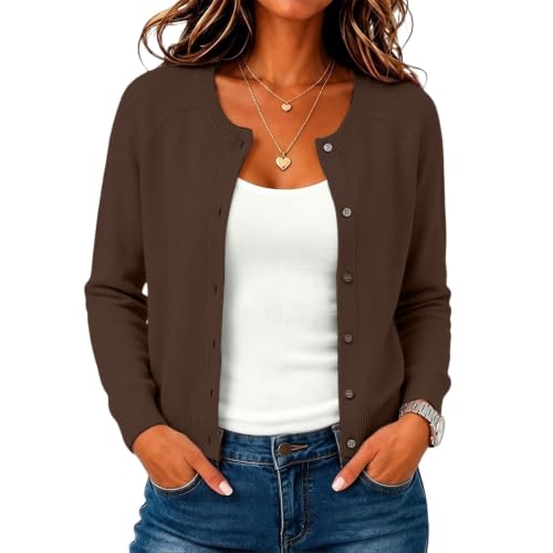 MESSIYO Cardigan Sweaters for Women Trendy 2026 Fall Oufits Coffee - image 4