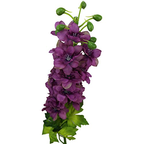 Lily Garden 6 Stems 31" Artificial Delphinium Ajacis Silk Flowers (Purple) #TOP2