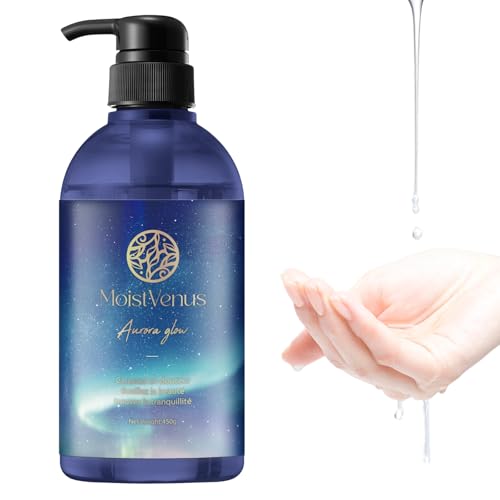 【W受賞・皮膚科医監修】潤滑ゼリー 450ml ヒト幹細胞 皮膚科医試験済 美容エキス配合 ローション 大容量 オーガニック MoistVenus Aurora Glow 妊活 潤い ジェル ノンアルコール 挿入 潤滑剤 ゼリー 女性用 男性用 うるおい マッサージ プレミアム モイスト 保湿 乾燥肌 敏感肌 VIO - 画像1