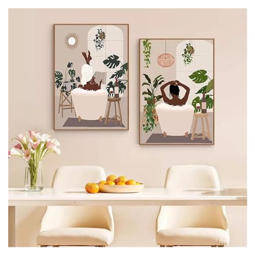 Peinture sur toile minimaliste d'une femme noire pour votre salon - 4