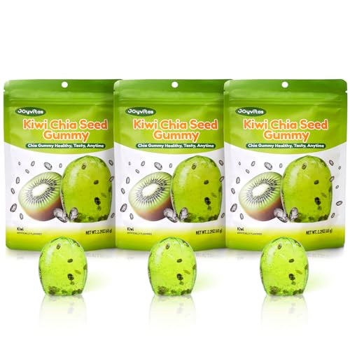 Kiwi Gummy Candy with Chia Seeds, Juice, 6.87oz, Pack of 3