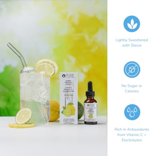 Image of Pure Inventions - Water Enhancer Drops - Delicious, Refreshing Sugar-Free Electrolyte Drops, Antioxidant Vitamin C Support, Zero Calories, No Artificial Sweeteners, Lemon Lime, 30 Servings