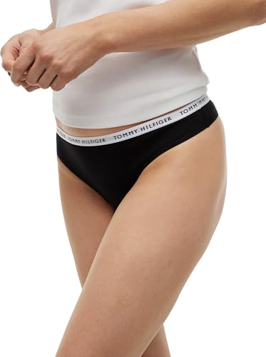 Tommy Hilfiger Perizomi Confezione Da 3 Donna Tanga, Nero (Black/Black/Black), L - 3