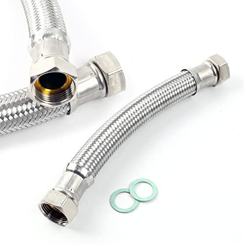 XPOtool Tuyau blindé fexible 500mm DN19 2x Écrou 3/4" (24,12mm) Acier fin Sanitaire Chauffage Cover