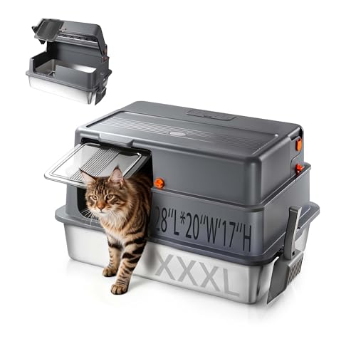 Enclosed XXXL Stainless Steel Litter Box