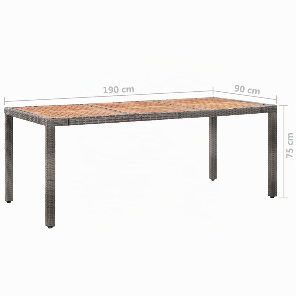 vidaXL Gartenmöbel 9-TLG. mit Auflagen Gartengarnitur Gartenset Sitzgruppe Sitzgarnitur Gartentisch Esstisch Tisch Stühle Poly Rattan Grau