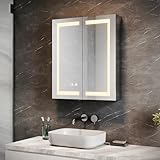 Photo Gallery sunxury armadietto a specchio da bagno con illuminazione, moderno, impermeabile, in acciaio inox, con presa e interruttore a levetta, 60 x 70 cm Photo Gallery sunxury armadietto a specchio da bagno con illuminazione, moderno, impermeabile, in acciaio inox, con presa e interruttore a levetta, 60 x 70 cm