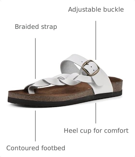 Image of WHITE MOUNTAIN Women's Crawford Signature Comfort Molded Footbed Braided Sandal