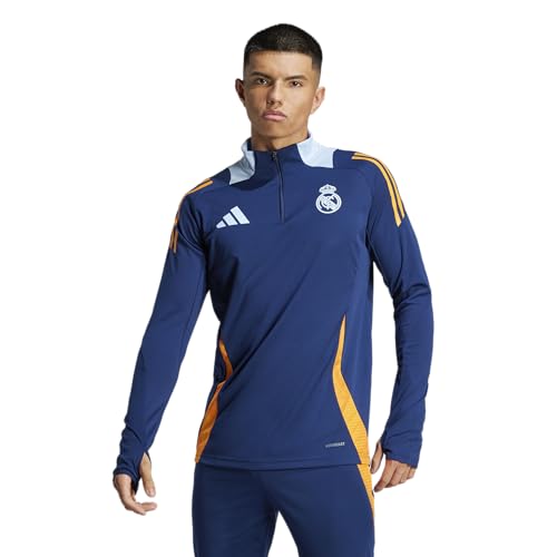 adidas Men's Real Madrid 24/25 Competition Training Top, Team Navy Blue/Crew Orange/Blue