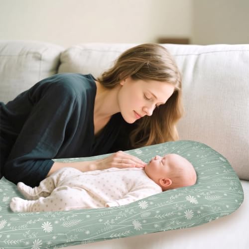 Image of Baby Lounger Cover Grils Boys, Soft and Comfortable Newborn Lounger Cover, Breathable and Stretchy Infant Nest Slipcover, Compatible with Snuggle Me Newborn Lounger, Cover Only (Dandelion)