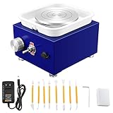 Mini Pottery Wheel Machine for Adults & Beginners, 2 Turntables (3.94' & 2.56') | 0-2000 RPM Adjustable Speed Pottery Machine Removable Splash Tray Ceramic Making Kit Includes 8 Sculpting Tools