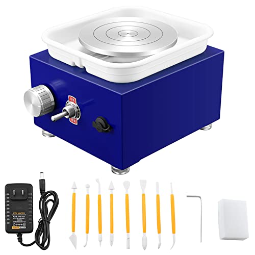 Mini Pottery Wheel Machine for Adults & Beginners, 2 Turntables (3.94