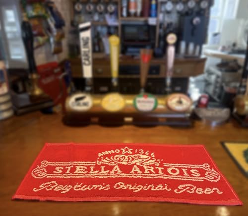 Stella Artois Bar Towel - Official Branded Stella Artois Towel for Home Bars and Pubs,Red,52 x 22 cm