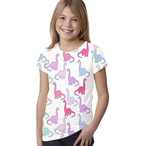 Pastel Dinosaur Printed T-Shirt for Girls Cover