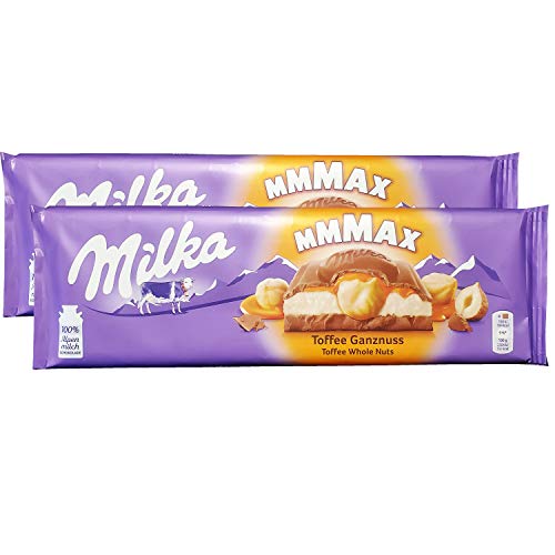 Milka MMMAX Toffee Ganznuss - Toffee Whole Nuts Chocolate (2 Pack, Total of 21oz)