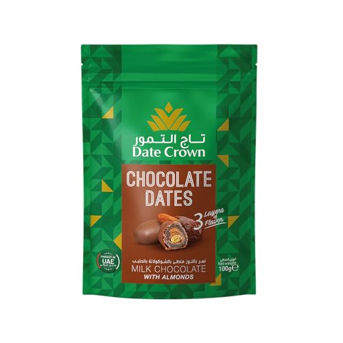 Date Crown Milk Chocolate Dates with Almonds 100g