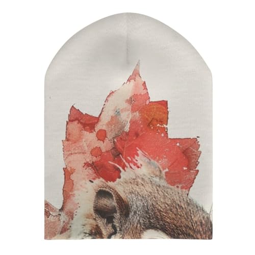 Canada Maple Leaf SquirrelChildren's Warm Knitted Hat, Suitable for All Seasons and Daily Wear3