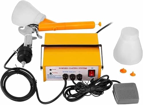 Image of WANGYYDS Electrostatic Spray Machine Set, Electrostatic Powder Coating, With 2 Powder Cups For Automotive Coatings, Home & Garden,Yellow