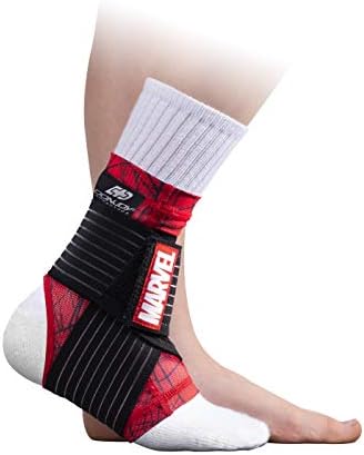 DonJoy Advantage Kids Figure-8 Ankle Support Featuring Marvel Compression Brace for Ankle Injuries Stability Youth Children Running Sports Basketball Soccer Tennis