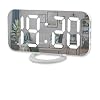 Digital Alarm Clock,6″ Large LED Display with Dual USB Charger Ports | Auto Dimmer Mode | Easy Snooze Function, Modern Mirror Desk Wall Clock for Bedroom Home Office for All People