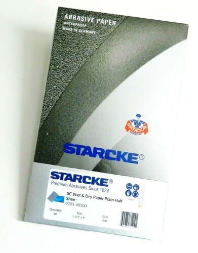 Matador Abrasive Wet or Dry Sandpaper 50 Sheet 500 Grit 5-1/2" x 9" Silicon Carbide Made in Germany