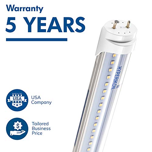 Hyperikon 4 Foot LED Tube, T8 T10 T12 40 Watt Replacement (18W), Single End Ballast Bypass, Clear Lens, UL, DLC, Daylight White, 4 Pack - Thumbnail 4
