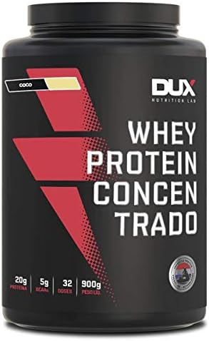 Whey Protein Concentrado Coco Pote 900g – Contribui para o Ganho Muscular Hipertrofia – Dux Human Health