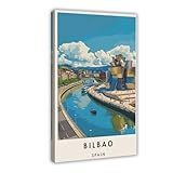 GAPKJGTS Bilbao - Póster de lona de viaje, decoración de dormitorio, paisaje, oficina, habitación, regalo, 30 x 45 cm