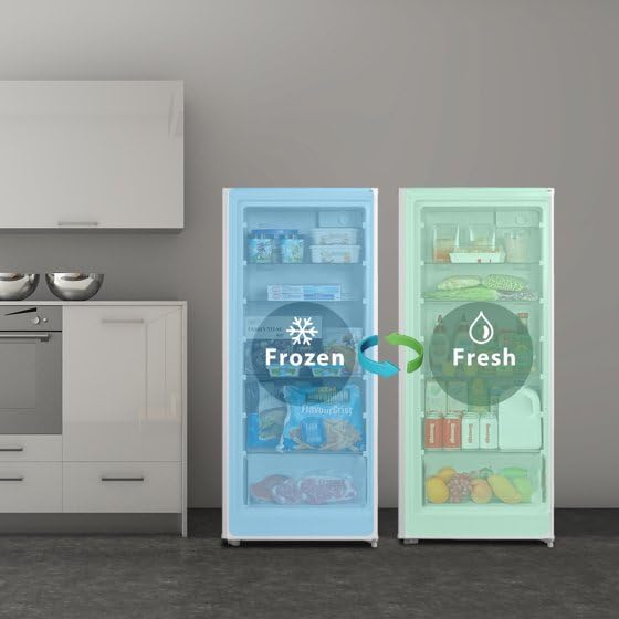 Modern Convertible Freezer/Refrigerator, Reversible Door Hinge, Shelves - 7.1 Cu ft Capacity (NEW White)
