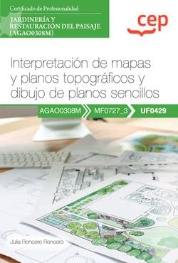 Portada de Manual. Interpretación de mapas y planos topográficos y dibujo de planos sencillos . Certificados de profesionalidad. Jardinerí