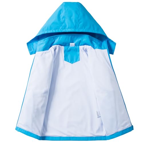 Image of Boys Rain Jacket with Detachable Hood Lightweight Raincoats for Kids