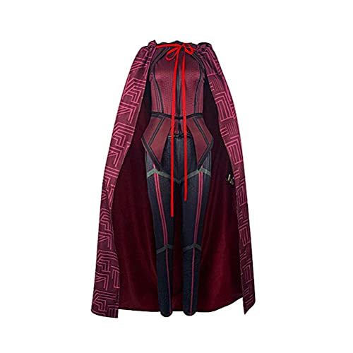 YIPUTONG Scarlet Witch Disfraz de Cosplay de 7 Piezas Disfraz de Bruja de Halloween Cosplay Conjunto Completo de Mujer Cover