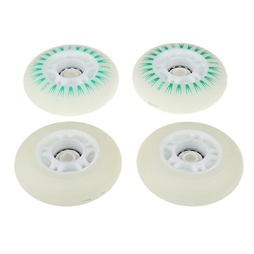 インラインスケート ウィール タイヤ 76mm 74A ホワイト8個セット インラインスケート ウィール タイヤ 76mm 74A 8個 アイス