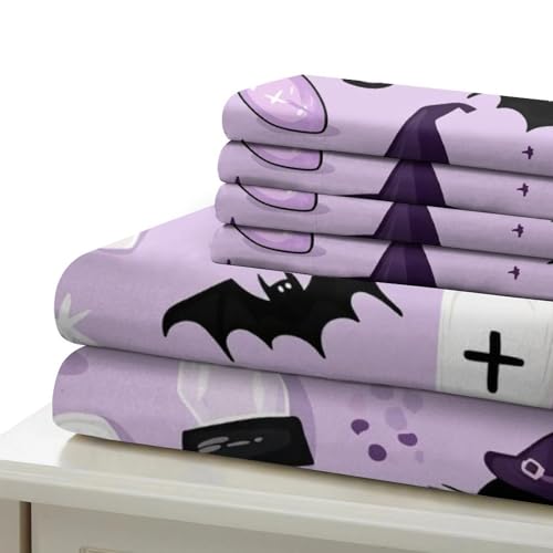 Housse de couette 200x200 anti-acarien parure lit Halloween